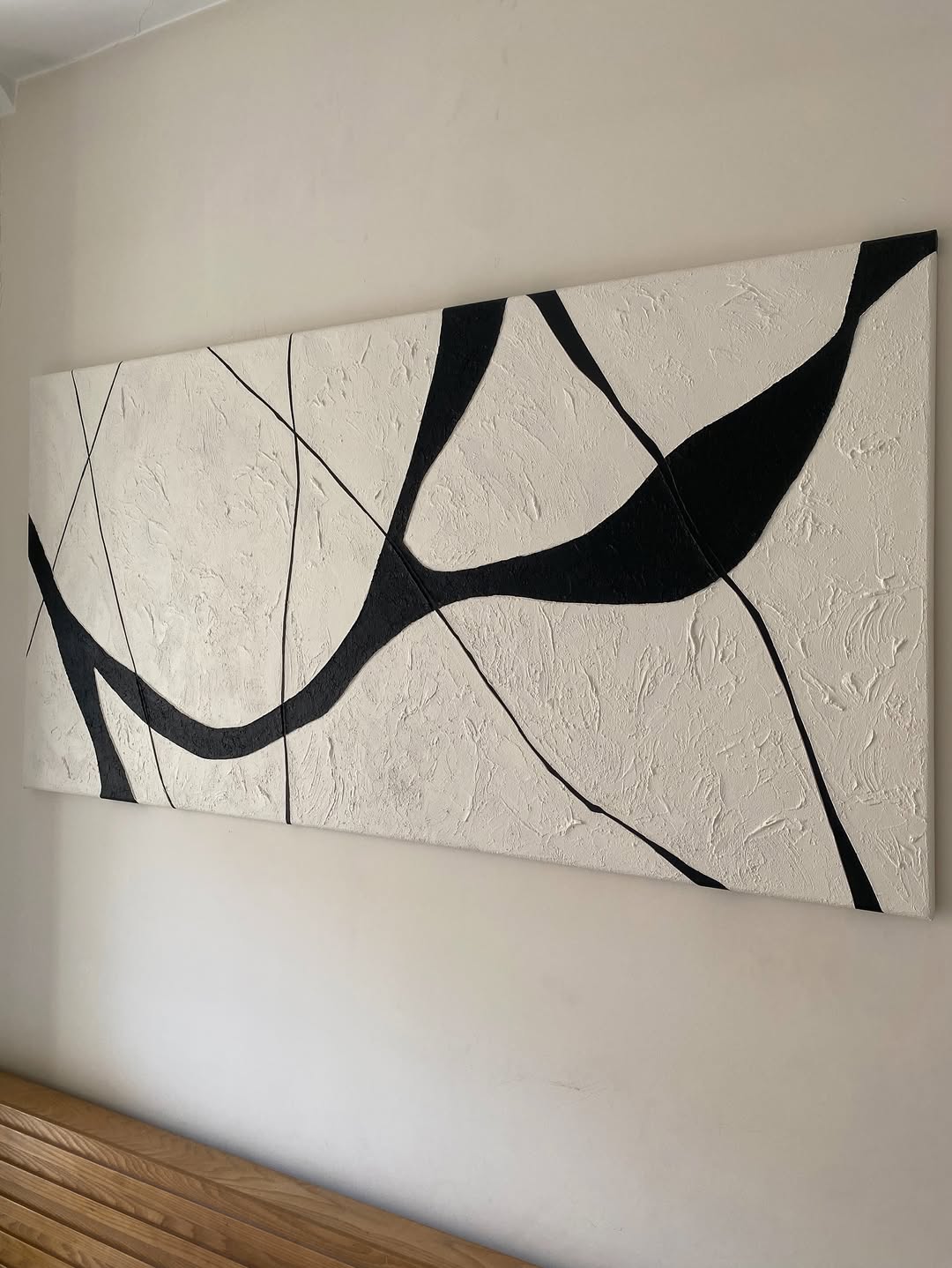 تابلوی مینیمال برجسته ی سفید و مشکی